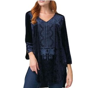 Free Citizen Embroidered Crushed Blue Velvet‎ Size S